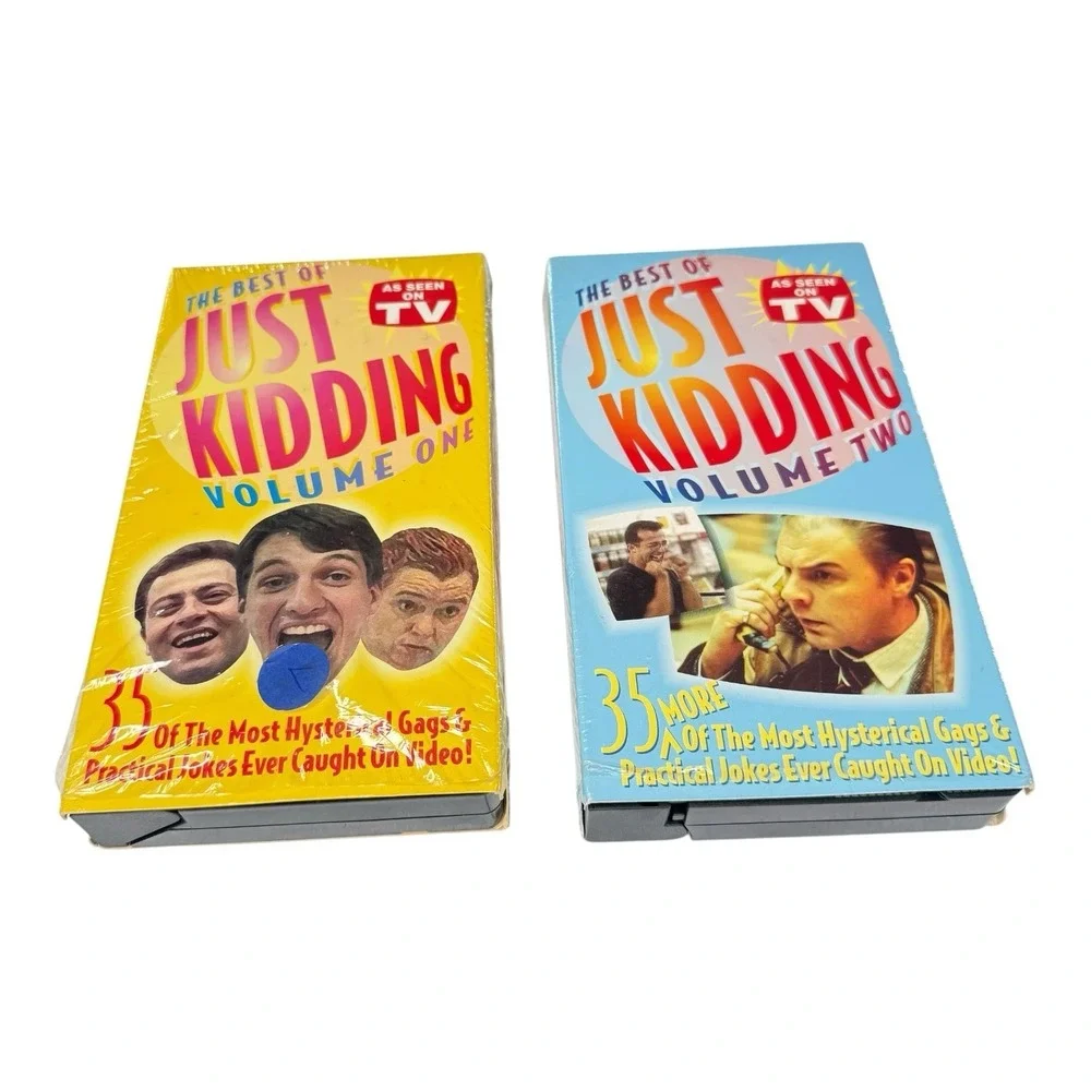 Just Kidding Vol 1 & 2 VHS Tape Lot Prank Comedy Keynews Television